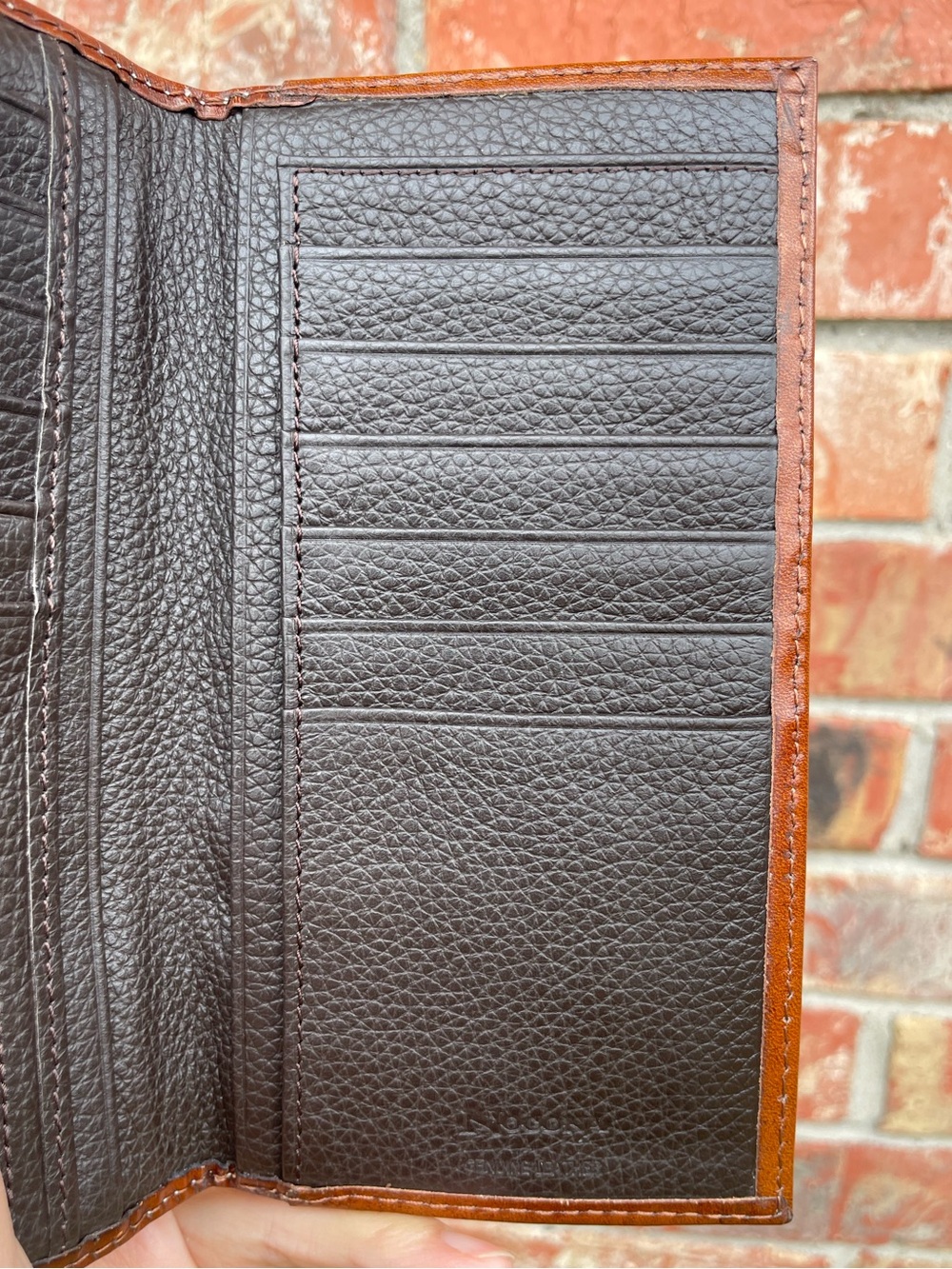 Nocona Mens Western Square Star Rodeo Wallet Brown Tooled Leather Cowboy Bifold - Picture 12 of 16
